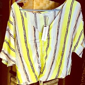 Cupcakes and Cashmere Atalanta Striped Crepe Shirt